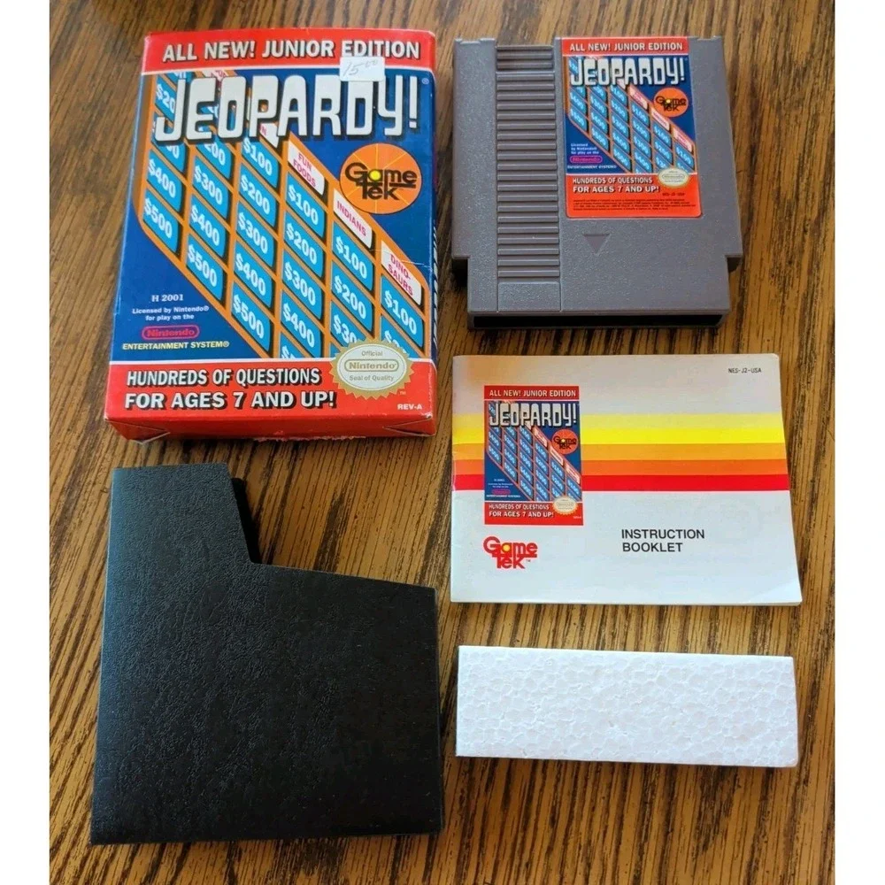 Jeopardy -- Jr Jr. Junior Edition (Nintendo NES)‎ COMPLETE w/ Box manual game